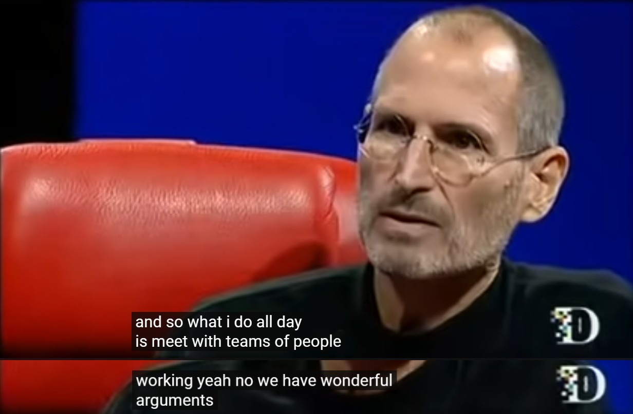 steve jobs talk about manage people