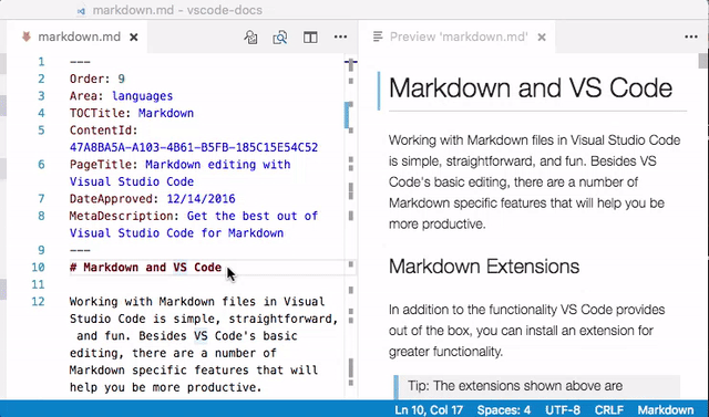 markdown preview sync